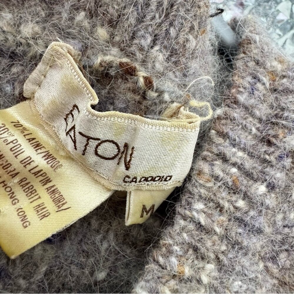 Eaton sweater wool & rabbit hair vintage soft multi color brown white blue boho - Picture 8 of 10